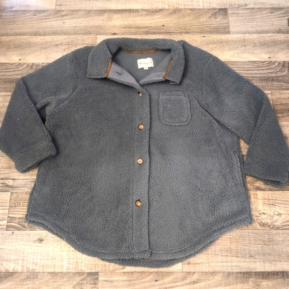 Koolaburra by UGG Brushed Back Sherpa Cozy Shacket  - Storm Blue - Picture 1 of 7